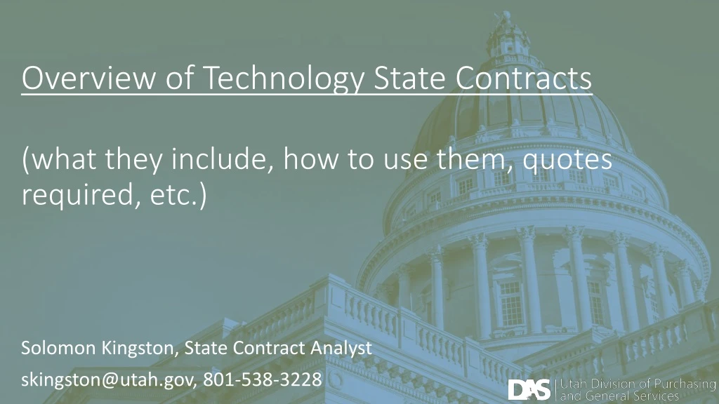 overview of technology state contracts what they include how to use them quotes required etc