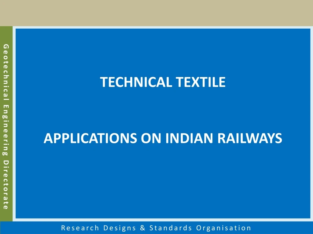 technical textile applications on indian railways