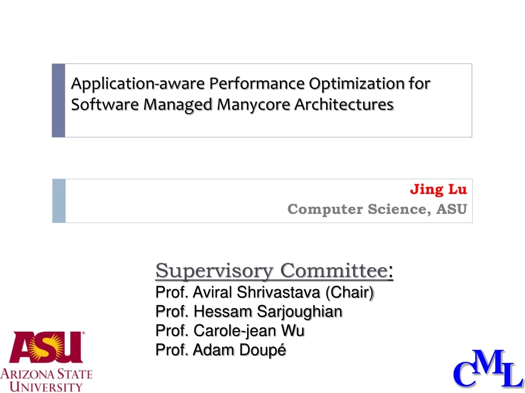 application aware performance optimization for software managed manycore architectures