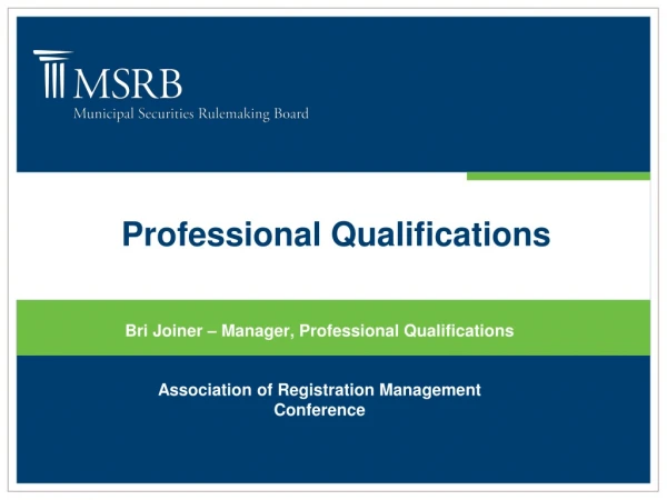 Professional Qualifications