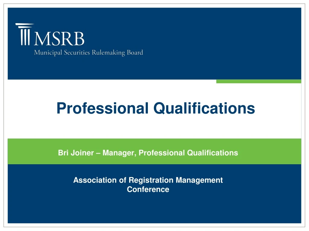 professional qualifications