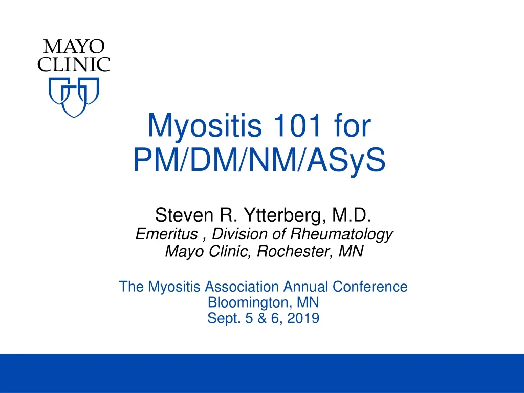 myositis 101 for pm dm nm asys