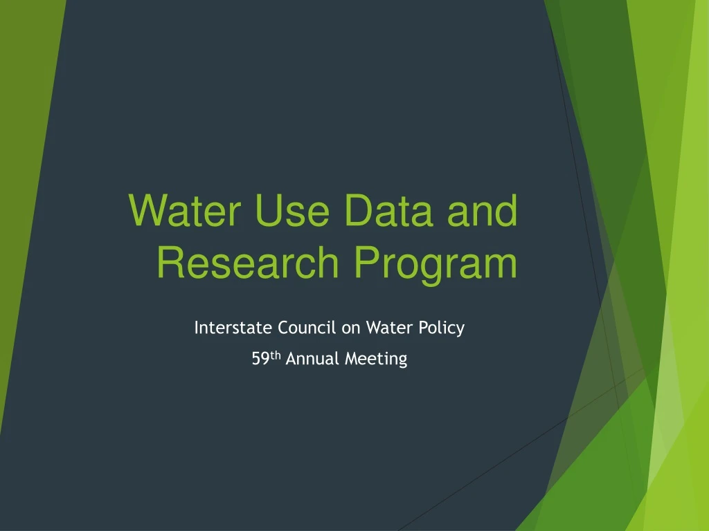 water use data and research program