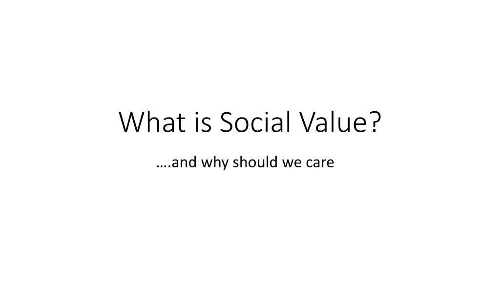 what is social value