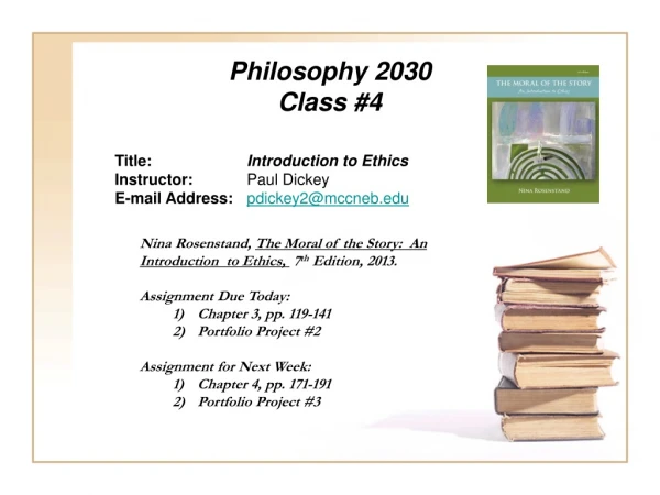 Philosophy 2030 Class #4