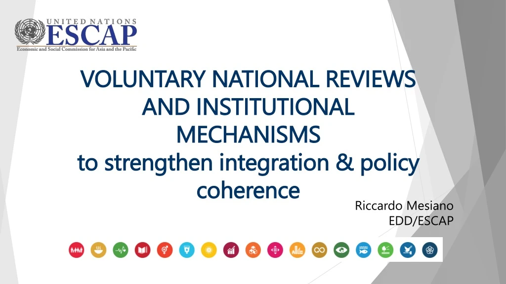 voluntary national reviews and institutional mechanisms to strengthen integration policy coherence