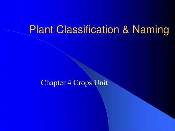 Plant Classification &amp; Naming