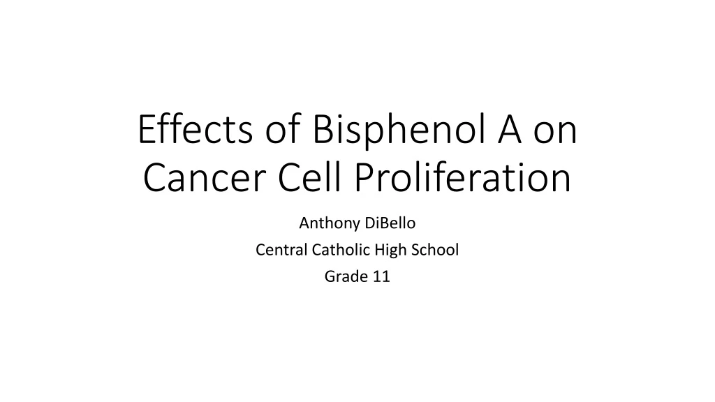 effects of bisphenol a on cancer cell proliferation