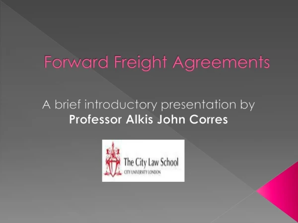 Forward Freight Agreements