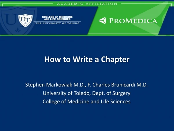 How to Write a Chapter