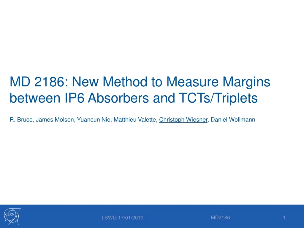 md 2186 new method to measure margins between ip6 absorbers and tcts triplets