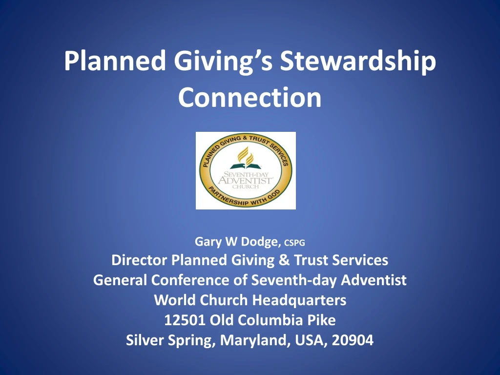 planned giving s stewardship connection