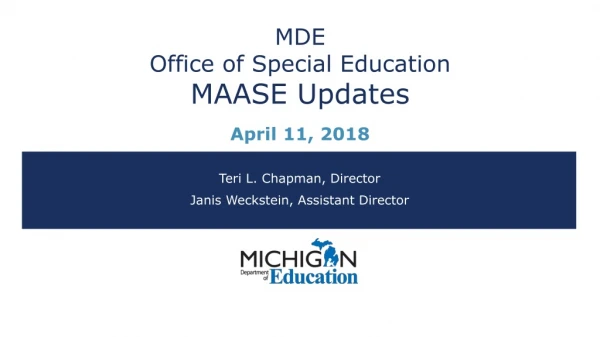 MDE Office of Special Education MAASE Updates