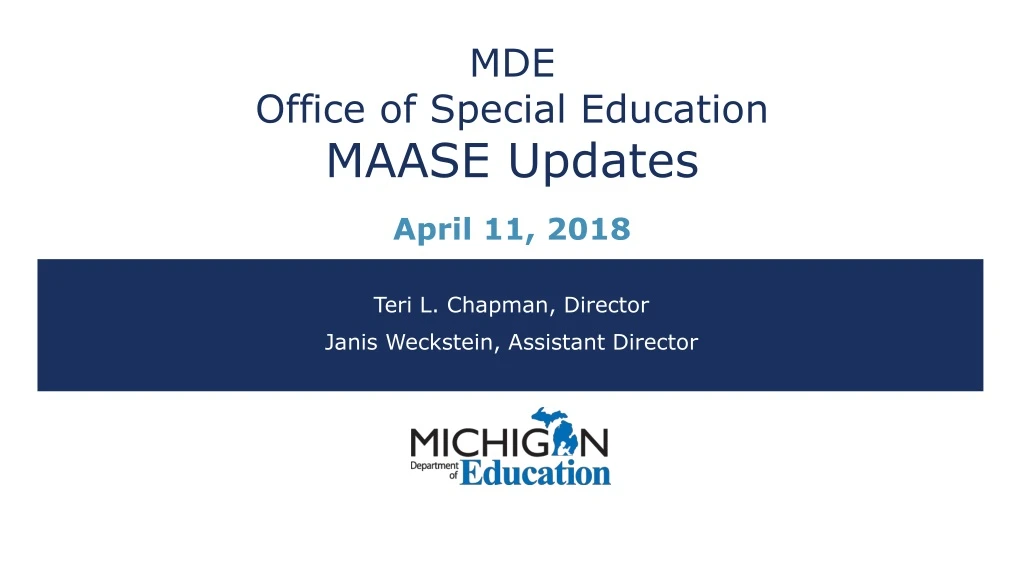 mde office of special education maase updates