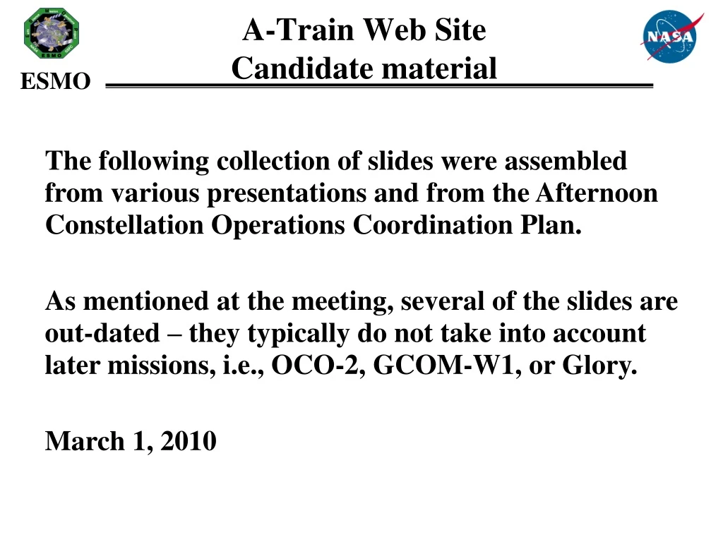 a train web site candidate material