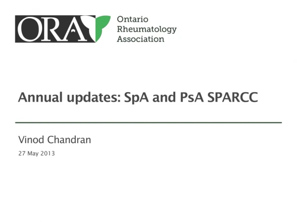 Annual updates: SpA and PsA SPARCC