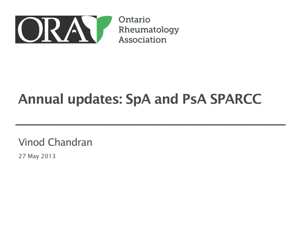 annual updates spa and psa sparcc