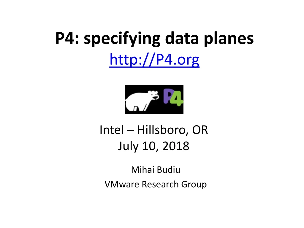 p4 specifying data planes http p4 org