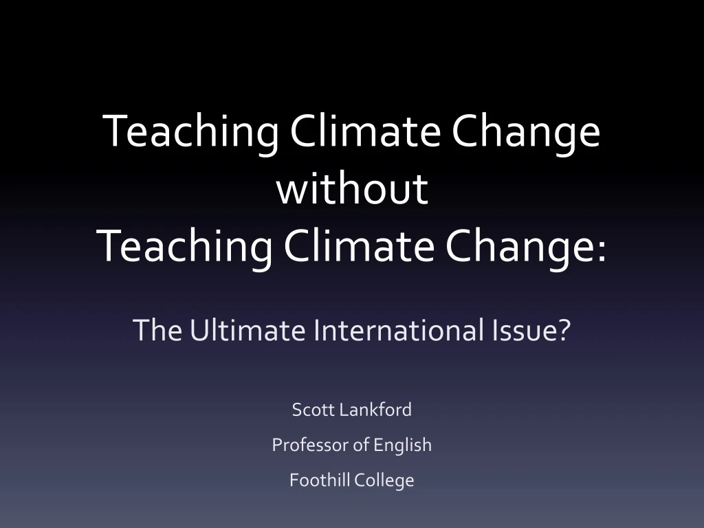 teaching climate change without teaching climate change