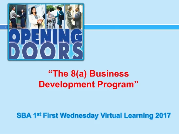SBA 1 st First Wednesday Virtual Learning 2017