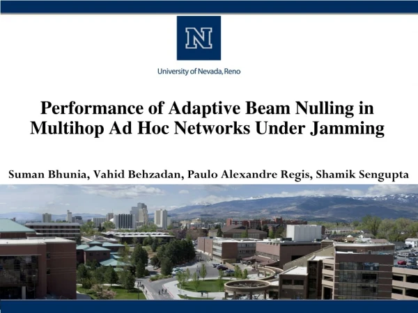 Performance of Adaptive Beam Nulling in Multihop Ad Hoc Networks Under Jamming