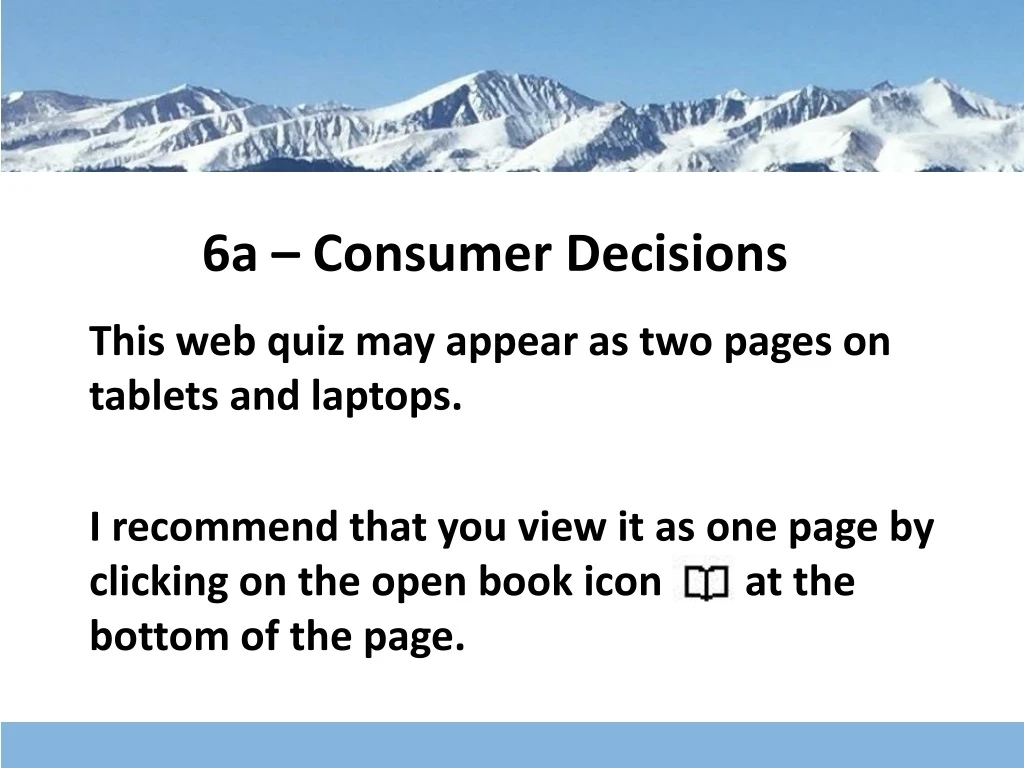 6a consumer decisions