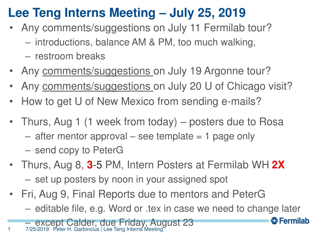 lee teng interns meeting july 25 2019