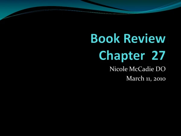 Book Review Chapter 27