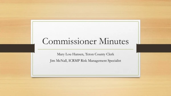 Commissioner Minutes