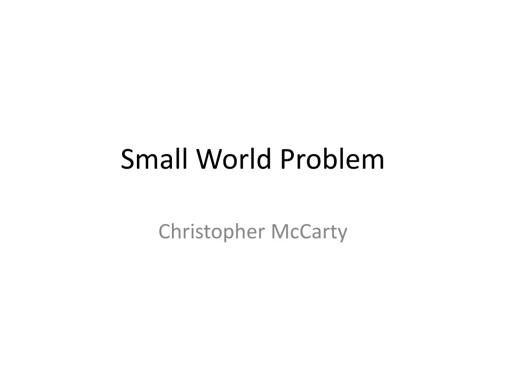 small world problem