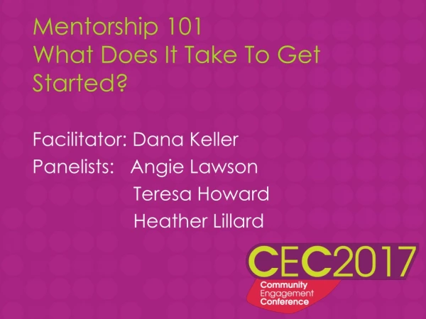 Mentorship 101 What Does It Take To Get Started ?