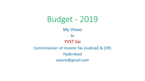 Budget - 2019