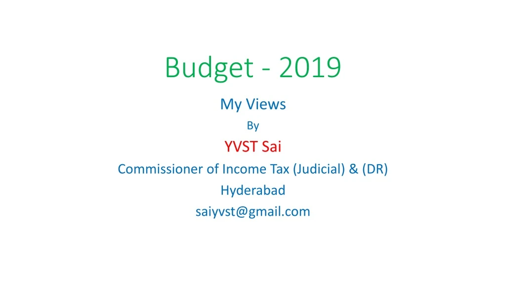 budget 2019