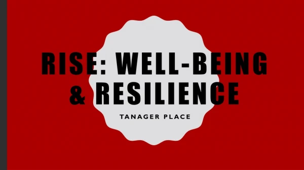 RISe : Well-being &amp; Resilience