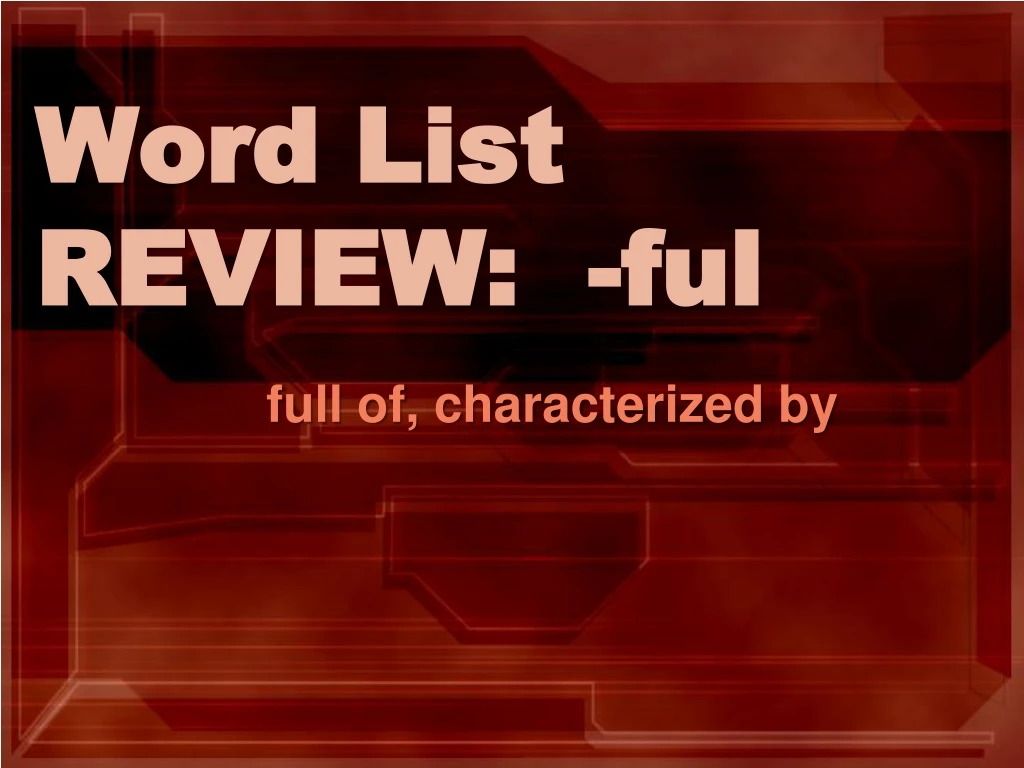 word list review ful