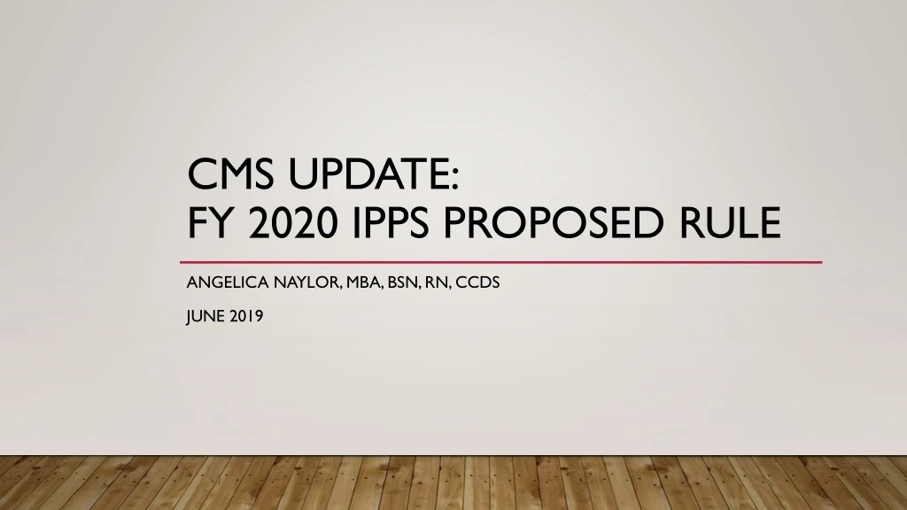 cms update fy 2020 ipps proposed rule