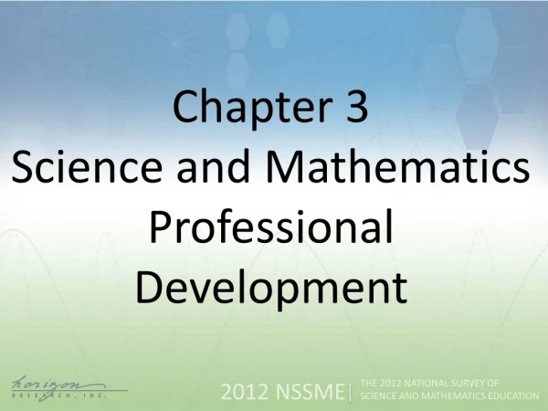 Chapter 3 Science and Mathematics Professional Development