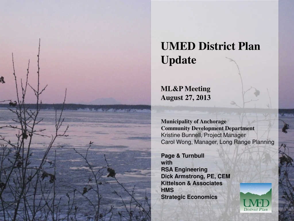 umed district plan update ml p meeting august