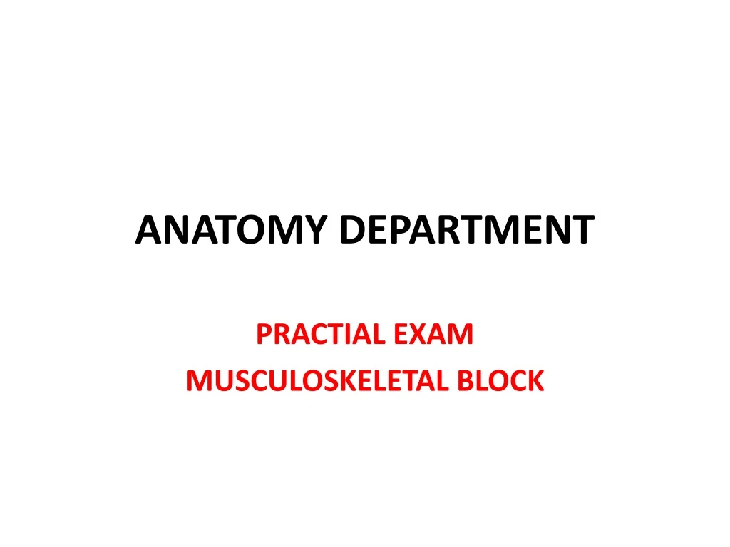 anatomy department
