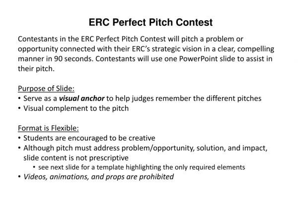 ERC Perfect Pitch Contest