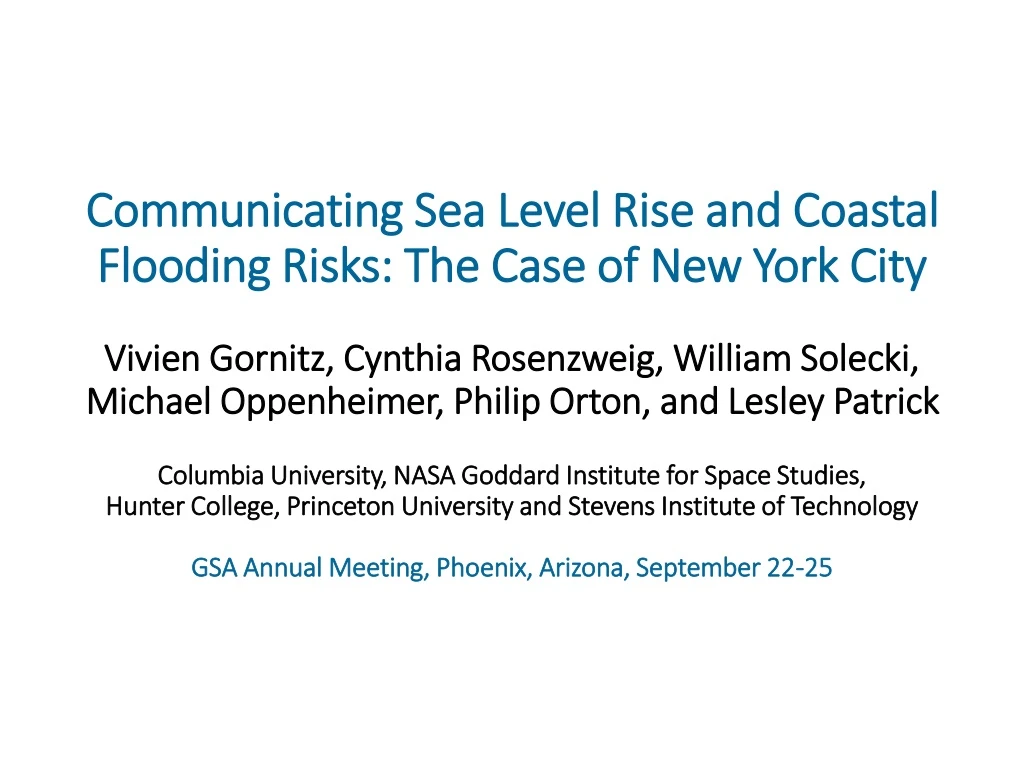 communicating sea level rise and coastal flooding