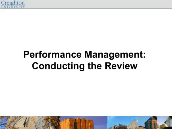Performance Management: Conducting the Review
