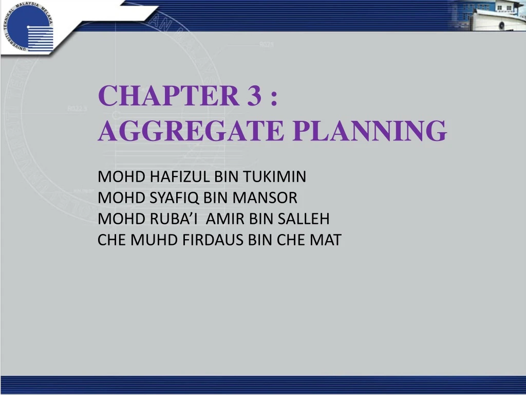 chapter 3 aggregate planning