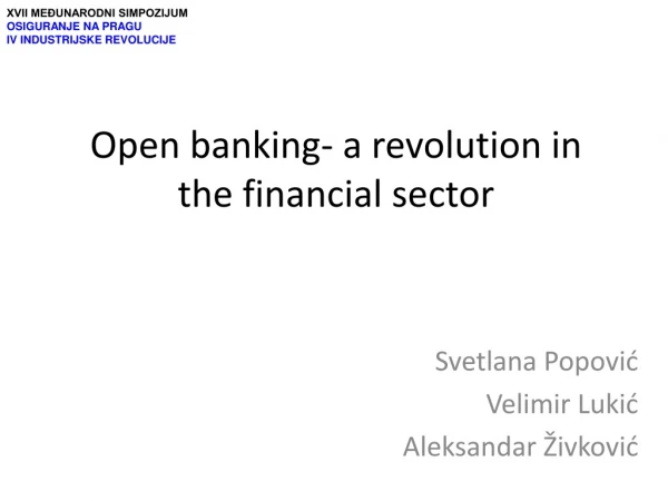 Open banking- a revolution in the financial sector