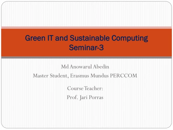 Green IT and Sustainable Computing Seminar-3