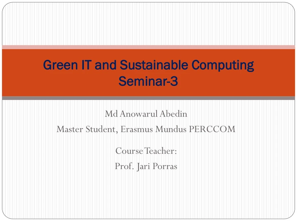 green it and sustainable computing seminar 3