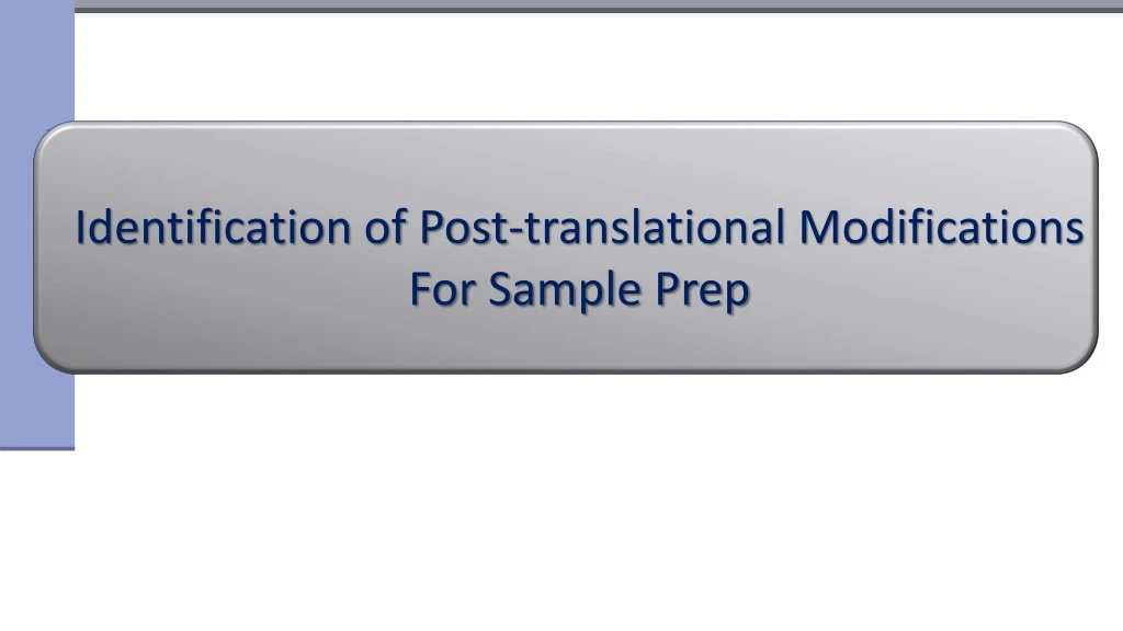 identification of post translational