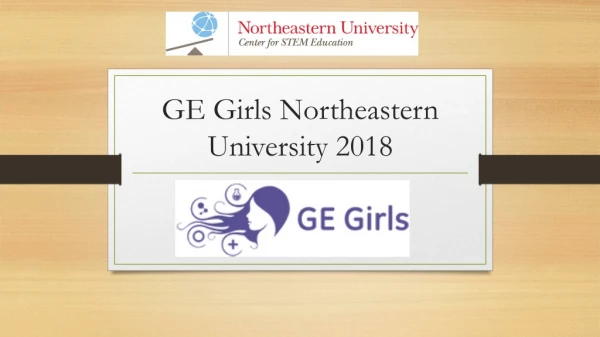 G E Girls Northeastern University 2018