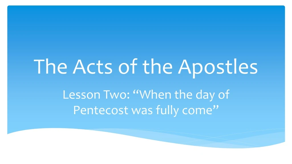 the acts of the apostles