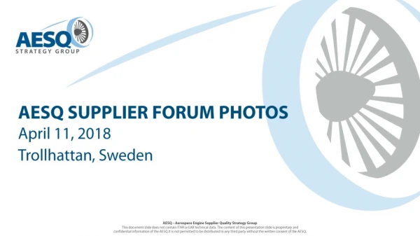 AESQ Supplier forum photos April 11, 2018 Trollhattan , Sweden